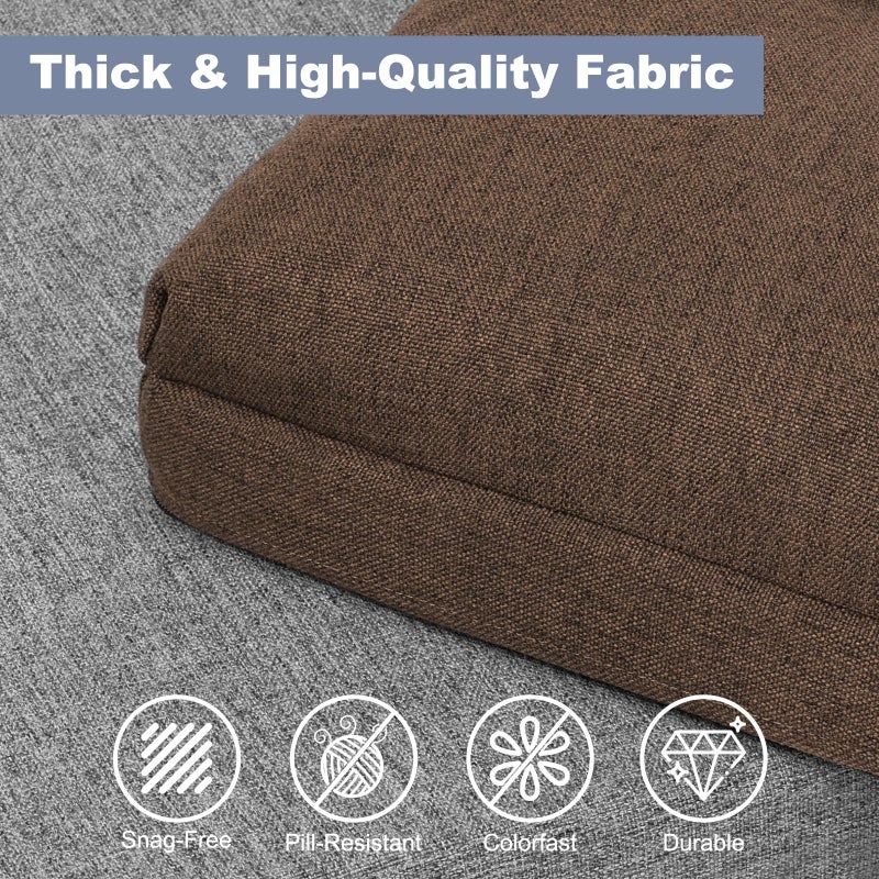 baibu 42 Inch Dual-Layer Patent Design Memory Foam Bench Cushion, Non-Slip Indoor Bench Cushion Standard Size Foam Pad with Machine Washable Cover (Brown, 42x16x3in) - Image 5